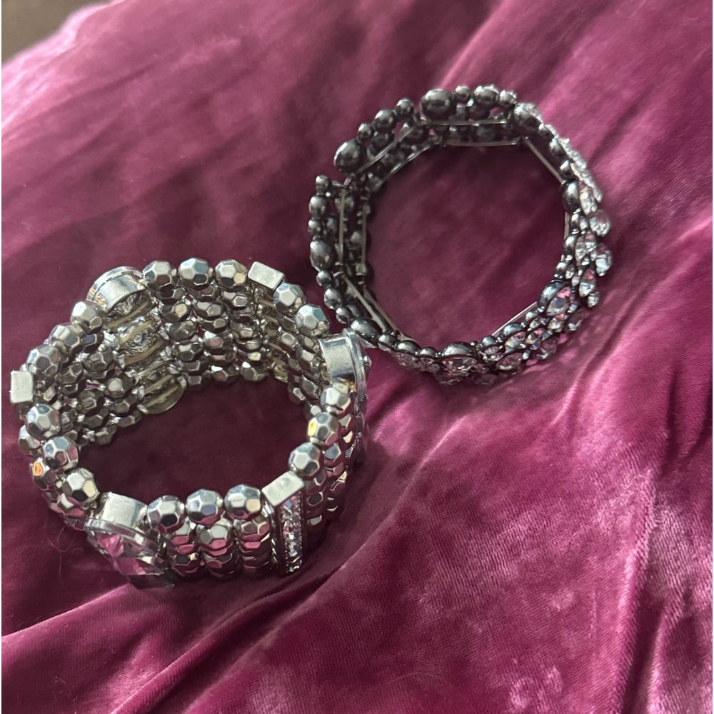 Two fabulous glam stretch crystal bracelets